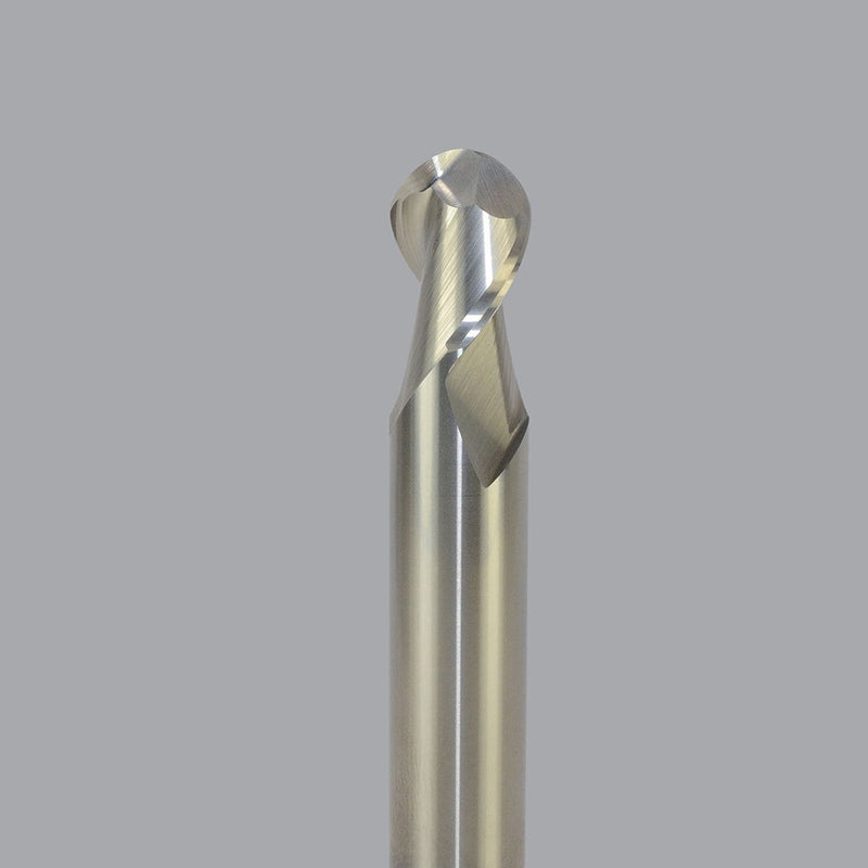 LMT Onsrud AMC700988<br>1/2" CD x 1-1/4" LOC x 1/2" SD x 3" OAL; No neck Ball CR Uncoated<br>Aluminum Finisher 2 Flute End Mill;  No neck