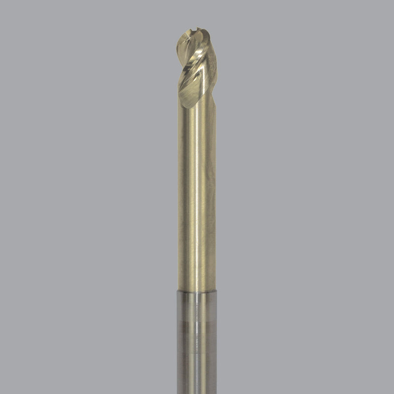 LMT Onsrud AMC709888<br>3/8" CD x 1/2" LOC x 3/8" SD x 4" OAL; 2-1/4" Neck Ball CR Uncoated<br>Aluminum Finisher 3 Flute End Mill; Necked