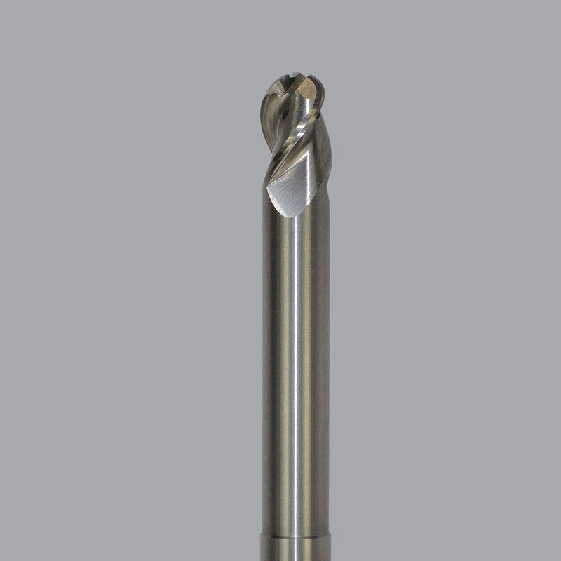 LMT Onsrud AMC715889<br>3/8" CD x 1/2" LOC x 3/8" SD x 4" OAL; 2-1/4" Neck Ball CR ZrN<br>Aluminum Finisher 3 Flute End Mill; Necked, Coolant Through
