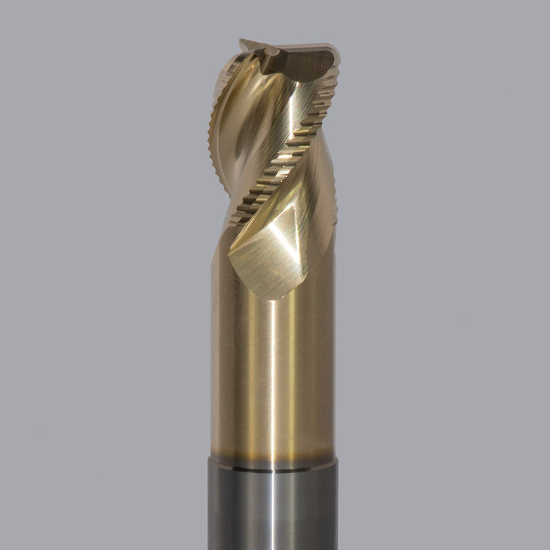 LMT Onsrud AMC800111<br>3/8" CD x 1/2" LOC x 3/8" SD x 4" OAL; 1-5/8" Neck 0.030 CR ZrN<br>Aluminum Rougher 3 Flute End Mill; Necked